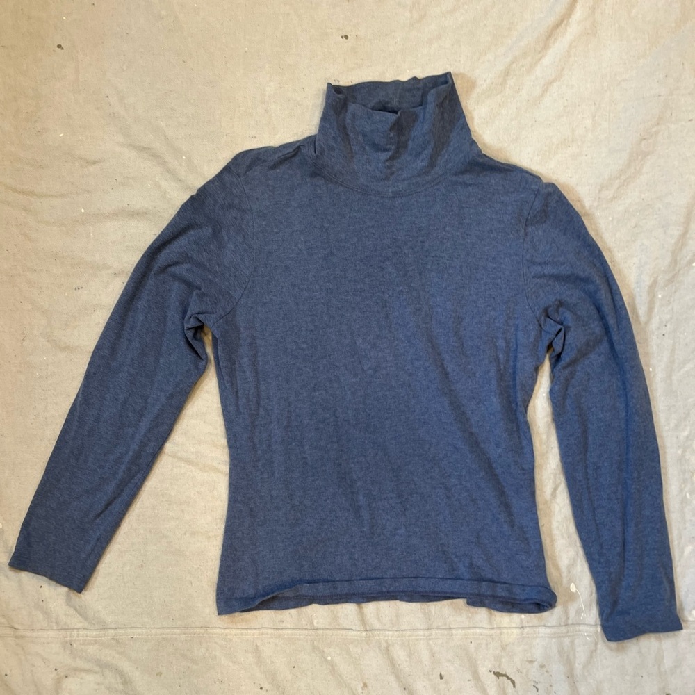 LL BEAN BLUE TURTLENECK VINTAGE EARLY 2000s